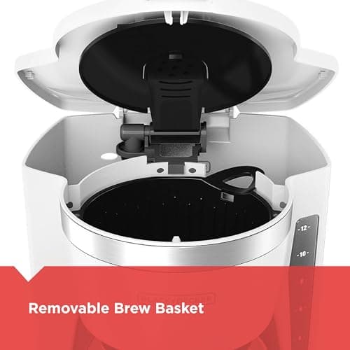 BLACK+DECKER CM1160W-1 CM1160W 12-Cup Programmable Coffeemaker, White/Stainless Steel — view 3
