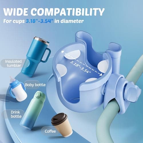 Stroller Cup Holder with Phone Holder, Accessories for Walker Wheelchair — view 2