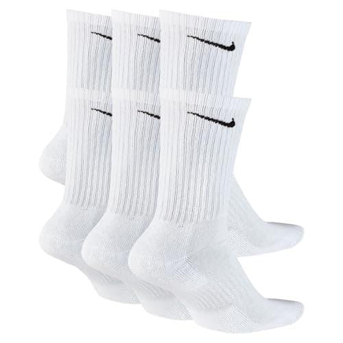 Nike Unisex Everyday Cushioned Training Crew Socks (6 Pairs), White/Black, Medium — view 2