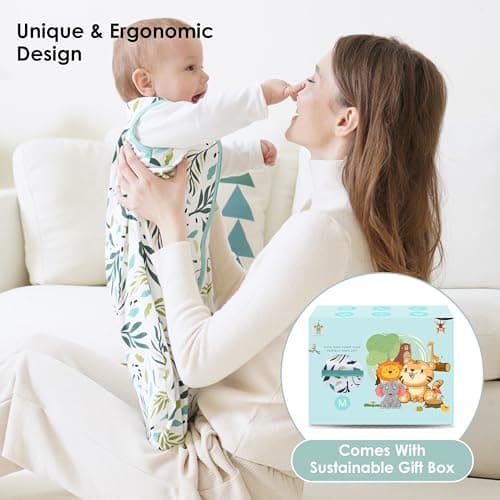 Cute Castle Baby Sleep Sack 0-6 Months - Lightweight 100% Cotton 2-Way Zipper TOG 0.5 Infant Wearable Blanket, Newborn Essentials Toddler Sleep Clothes (3 Pack Green) — view 4