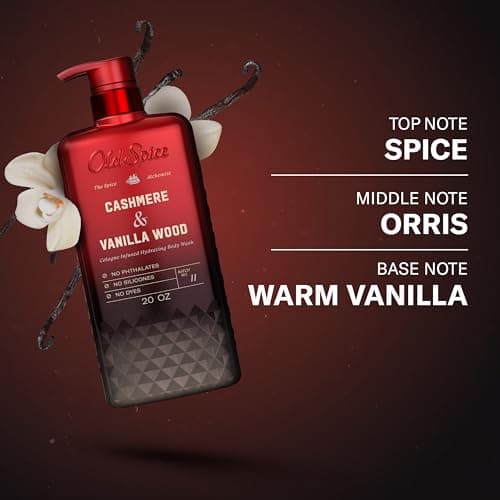 Old Spice Body Wash for Men, The Spice Alchemist Collection, 24/7 Cologne Infused Hydration, No Trade Off Formula, Free of Phthalates Silicones & Dyes, Cashmere + Vanilla Wood Scent, 20 oz — view 7