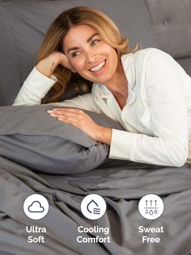 Extra Deep Queen Sheet Set - 6 Piece Breathable and Cooling Sheets - Hotel Luxury Bedding for Women, Men, Kids & Teens - Easy & Secure Fit - Soft, Wrinkle Free and Comfy - Extra Deep Pockets - Grey — view 4