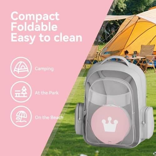 Portable Foldable Toddler Travel Potty - Medium Pink Potty Seat, Emergency Toilet for Car Camping Hiking, Lightweight Potty Chair for Indoor Outdoor Toddler Use (Pink) — view 5