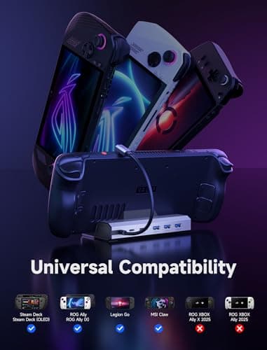 JSAUX 6-in-1 Docking Station for Steam Deck/ROG Ally X/Legion Go S-HB0603