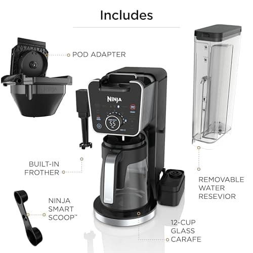 Ninja Specialty Drip Coffee Maker | DualBrew™ Pro Specialty Coffee Machine w/ Frother, Paper Filter | Brew with Pods & Grounds, K Cups Compatible | 4 Brew Styles, 13 Cup to Pot Sizes | Black, CFP301 — view 9