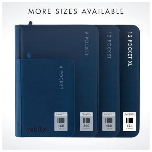 Vault X 12 XL Pocket Zip Binder, 624 Cards, Exo-Tec Material, 26 Side-Loading Pages (Blue) — view 5