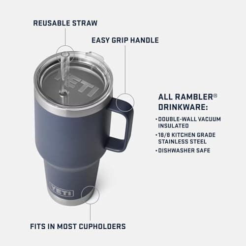 YETI Rambler 35 oz Straw Mug, Vacuum Insulated, Stainless Steel, Moon Dust — view 2