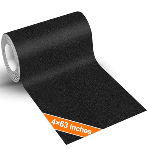 Gecyfit Leather Repair Patch Kit, 10 x160 cm Black Upholstery Tape, Upgraded Self-Adhesive Leather Tape for Motorcycle Seat, Car Seat, Couch, Sofa, Bike, Furniture, Vinyl Pleather Repair