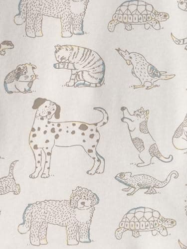 Little Planet by Carter's Neutral 2-piece Pajamas Made with Organic Cotton, Pet Print, 5T — view 2