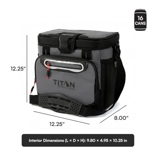 Titan by Arctic Zone 16 Can Zipperless Cooler, SmartShelf, Sharkskin Gray — view 6