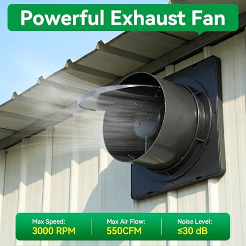 Solar Exhaust Fan 2-in-1 with DC Adapter,Large Solar Panel 3000 RPM High Speed Ventilation Fan,Waterproof with Auto Shutter for Continuous Airflow for Shed,Chicken Coop,Greenhouse,Dog House — view 2