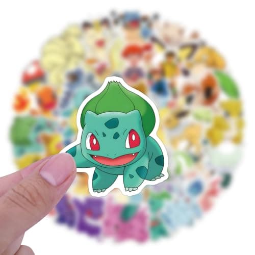 50pcs Cute Pokemon Cartoon Stickers for Water Bottle, Cool Monster Waterproof Vinyl Stickers for Adult Teen Girl Kids Laptop Skateboard Bike Guitar Laggage Travel Case Helmet Notebook Scrapbook — view 3