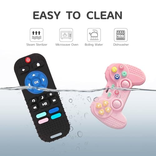 Hooku 2 Pack Remote Teether for Baby, Silicone Teethers for Babies 6-12 Months, Baby Teething Toys for Babies 0-6 Months, Remote Control Toy, Infant Gifts for Boys Girls — view 5