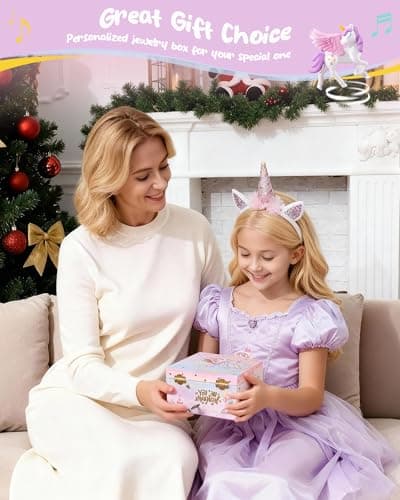 Lolalet Unicorn Musical Jewelry Box Gift for Girls Kids(Box Only) -Letter A — view 4