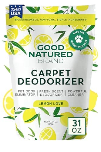 Good Natured Brand | Carpet Deodorizer & Freshener Powder | 31 oz Pet Odor Eliminator for Strong Odor & Pet Urine | Fresh Natural Lemon Scent | Safe for Homes with Pets