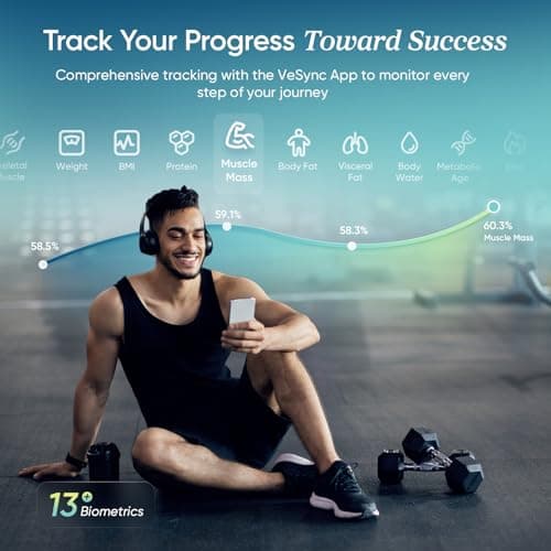 Etekcity Upgraded Smart Scale for Body Weight, FSA&HSA Eligible, Bathroom Digital Scale with BMI, Body Fat, Muscle Mass, 13 Metrics with a Large Display, Support Offline Mode and Apps Connection — view 5