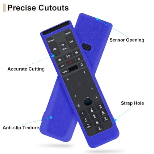 Protective Case Cover for XFinity Comcast XR15 Voice Remote Control Shockproof Waterproof Anti-Slip Silicone Remote Sleeve with Lanyard (Blue) — view 2