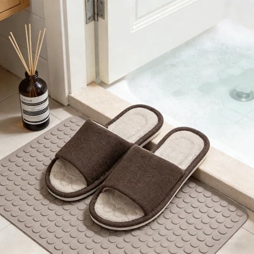 Dokela Mens Open Toe House Slippers Breathable Slip-on Indoor Slippers — view 6