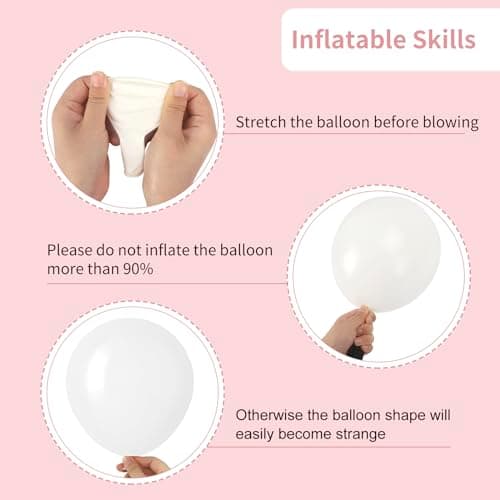 RUBFAC White Balloons 129pcs Different Sizes 18 12 10 5 Inch for Garland Arch, Latex Balloon for Engagement Wedding Anniversary Birthday Party Baby Shower Decoration — view 2