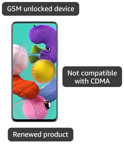 Samsung Galaxy A51, 128GB + 6GB RAM, Black - Unlocked (Renewed) — view 2
