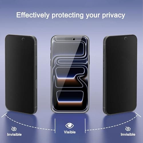 Ailun 3 Pack for iPhone 17 Pro Max Privacy Screen Protector [6.9 inch]+ 3 Pack Camera Lens Protector with Installation Frame,Dynamic Island Compatible,Anti Spy Tempered Glass[9H Hardness]-HD