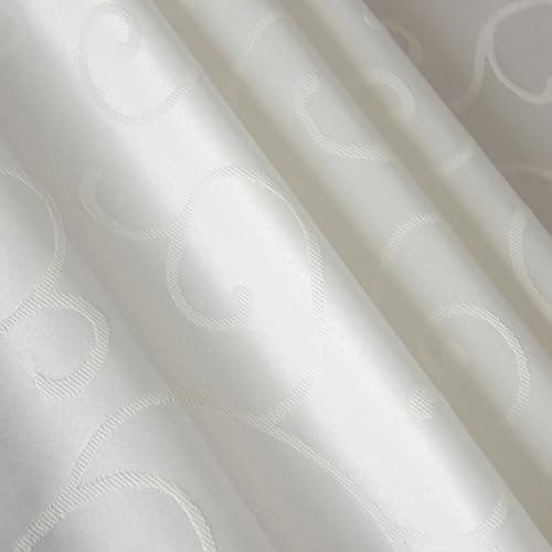 Marina Decoration Home Decor Jacquard Waterproof Thick Elegant Soft Premium Solid Damask Scroll Decorative Kitchen Table Cloth Liquid Repellent Stain Resistant Tablecloth, White Color Round 70 Inch — view 8