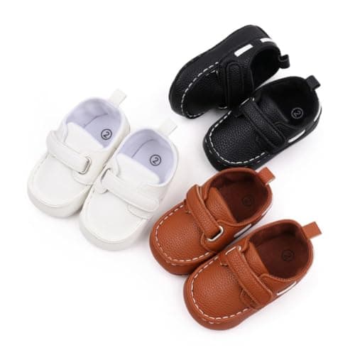XYLUIGI Baby Loafers Prewalker Moccasin Newborn Soft Sole Non-Slip Slip on Shoes for Infant Todder Boys, White, 6-12 Months — view 5