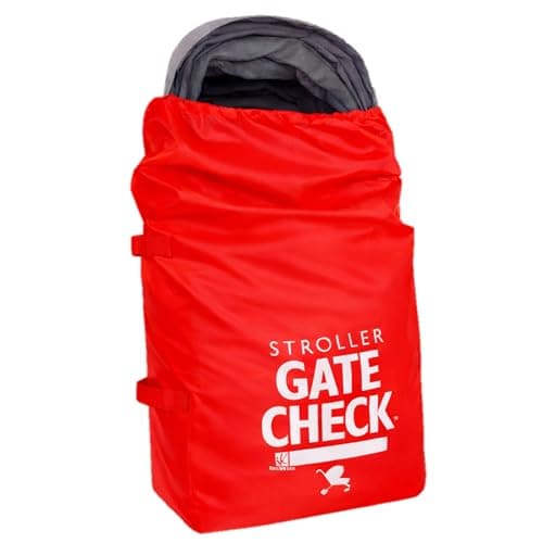 J.L. Childress Gate Check Bag for Single & Some Double Strollers - Travel Bag for Airplane, Fits Most Standard Baby Strollers, Airport Accessories for Gate Check, Flying Essentials - Red — view 12