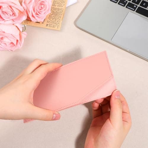 PU Leather Cash Holder, Cash Envelope Wallet Reusable Money Clip for Travel and Budgeting Portable Money Holder Credit Card Organizer for Women Men Receipt Bill Holders Coupon (Pink) — view 4