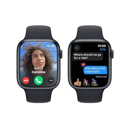 Apple Watch Series 9 [GPS 45mm] Smartwatch with Midnight Aluminum Case with Midnight Sport Band M/L (Renewed) — view 4