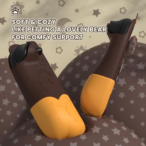 PlayVital Good Night Bear Dockable Case for Nintendo Switch 2 with Stand | Split Design Silicone Joycon Grips, PC Console Hard Shell, 2 Joystick Caps | Cute Protective Cover Bundle – Brown — view 4