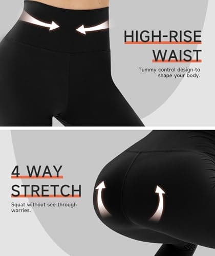 GAYHAY High Waisted Capri Leggings for Women - Soft Slim Yoga Pants for Running Cycling Workout Black — view 4