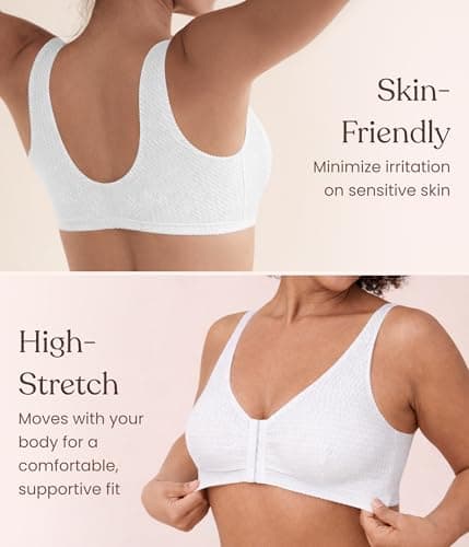 Carole Martin Full-Freedom Comfort Bra Wireless Front Closure Style 7218 - White 36 — view 2
