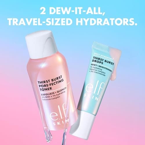 e.l.f. SKIN Thirst Burst Dew-O, Travel-Sized Skincare Set, Exfoliating Facial Toner & Hydrating Serum Drops, Gives Skin A Dewy, Bouncy Glow, Vegan & Cruelty-Free — view 2