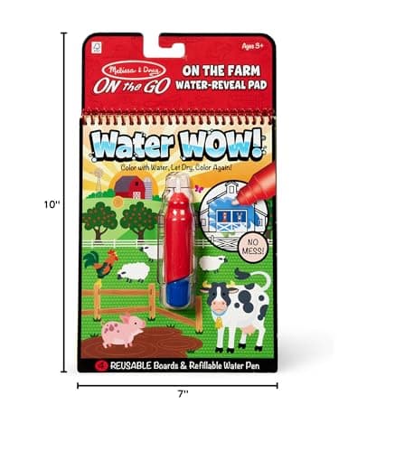 Melissa & Doug Water Wow! Mess Free Coloring Book, Reusable Water-Reveal Activity Pad, On The Farm, Travel Toys, Party Favors, for Toddlers & Kids Ages 3+ — view 8
