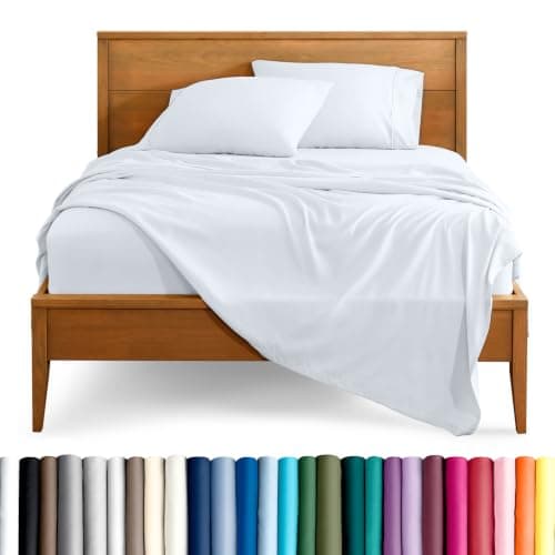 Bare Home Queen Sheet Set - 1800 Ultra-Soft Microfiber Queen Bed Sheets - Double Brushed - Queen Sheets Set - Deep Pocket - Bedding Sheets & Pillowcases (Queen, White)