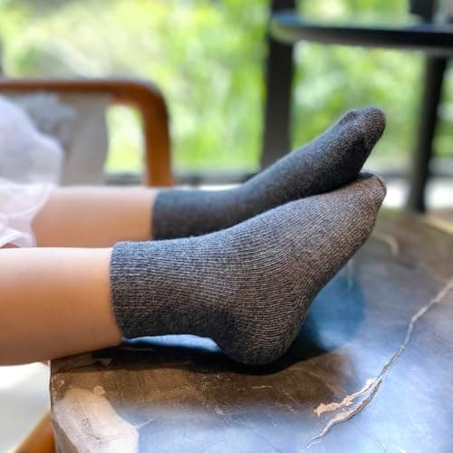 JAKIDAR 12 Pack Baby Toddler Socks Non Slip Grip Cotton Crew Socks for Boys Girls Infants Kids, Angola Red, 12-24 Months — view 3