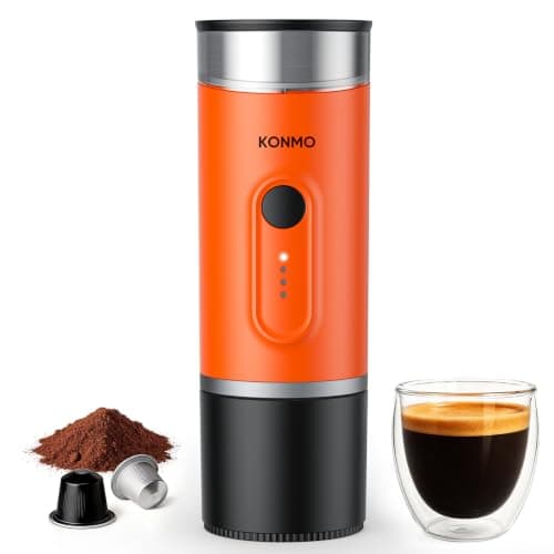 MyCampix Portable Espresso Machine for Travel, Self-Heating Coffee Maker Works with Capsules & Ground Coffee, Type-C Rechargeable for Outdoor Camping Car RV Business Trips
