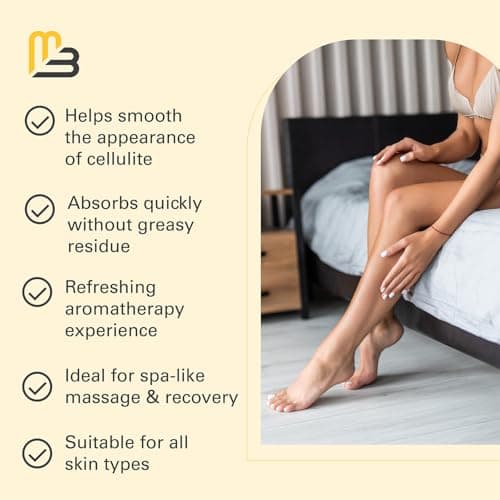 Firming Body Massage Oil with Collagen & Stem Cell – Helps Smooth the Appearance of Cellulite & Improve Skin Texture – Refreshing Aromatherapy Body Oil for Legs & Full Body – 8 Fl Oz by M3 — view 3