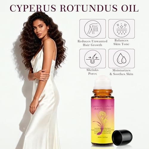 SRIOIO Cyperus Rotundus Oil, Natural Cyprus Cypress Rotundus Oil for Hair Removal, Reduces Unwanted Hair Growth, Soothes Skin & Minimizes Pores for All Skin Types (1PC - 2.02 Fl Oz) — view 5