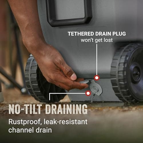 Coleman Classic Series Insulated Portable Rolling Cooler with Wheels, Leak-Resistant Outdoor Hard Cooler Keeps Ice up to 5 Days, 100-Quart — view 7