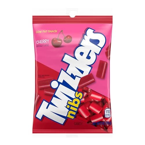 TWIZZLERS NIBS Cherry Flavored Licorice Style, Chewy Candy Bags, 6 oz (12 Count)