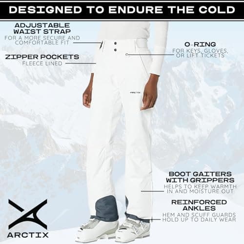 Arctix Women's Insulated Snow Pants, White, Medium (8-10) Regular — view 3