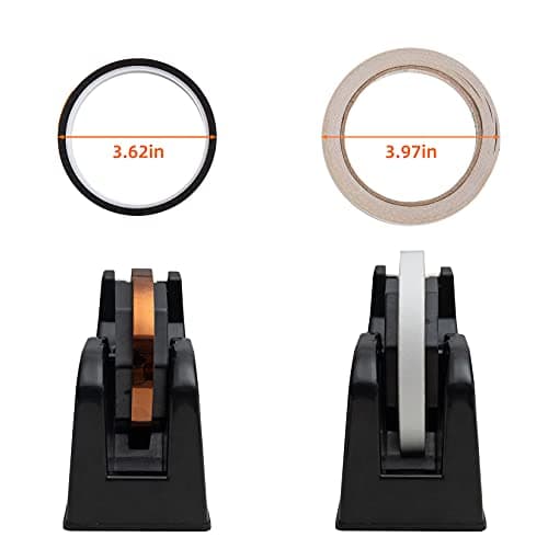 Desktop Tape Dispenser Adhesive Roll Holder (Fits 1" & 3" Core) with Weighted Nonskid Base (1Pack-Black) — view 3