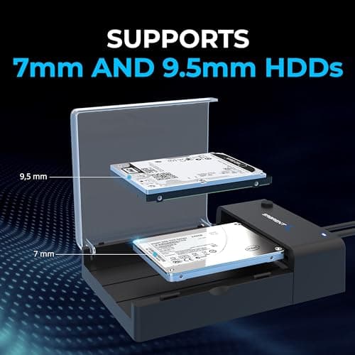 SABRENT USB 3.0 to SATA External Hard Drive Lay-Flat Docking Station for 2.5 or 3.5in HDD, SSD [Support UASP] (EC-DFLT) — view 4