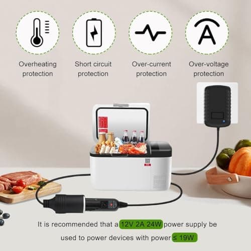 XIBETEO AC to DC Converter Car Cigarette Lighter Socket Adapter,110-240V to 12V 2A Power Adapter for MP3/MP4, Dash Cam, Fan, Air Purifier Low Power Car Devices12V 2A 24W — view 3