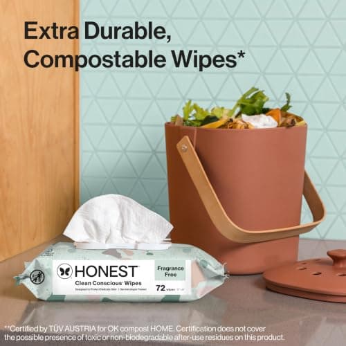 The Honest Company Baby Wipes for Sensitive Skin, Hypoallergenic, Fragrance-Free, Multi-Use, Geo Mood Design, 576 Count (8 Packs of 72) — view 4