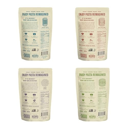 It’s Skinny Pasta Variety Pack - Pre-cooked Low Carb Pasta, Konjac Shirataki Noodles, Gluten Free Pasta, Vegan and Keto-Friendly (6-pack)