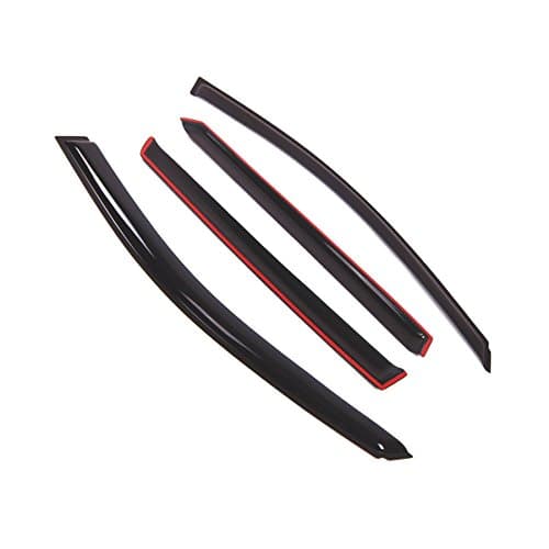 Tuningpros WD2-488 Dark Smoke 4 Pcs Set Window Visor (Outside Mount) Deflector Rain Guard Compatible with 2003-2014 Volvo XC90