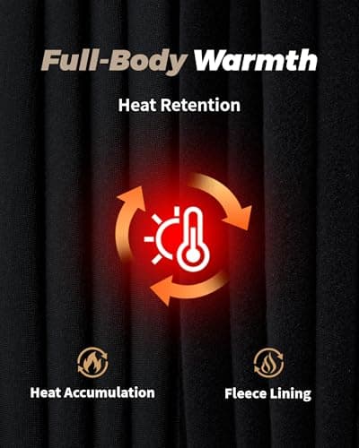 Thermal Underwear for Men Long Johns Set Fleece Lined Winter Cold Weather-Black L — view 2